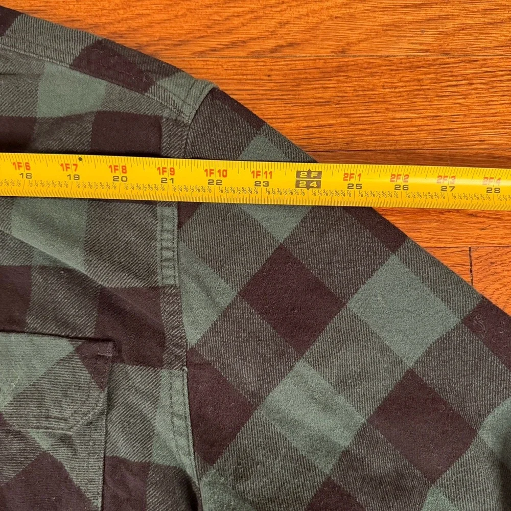 Jachs Heritage Flannel Shirt XL Green Black Plaid Long Sleeve Button-Up Men's